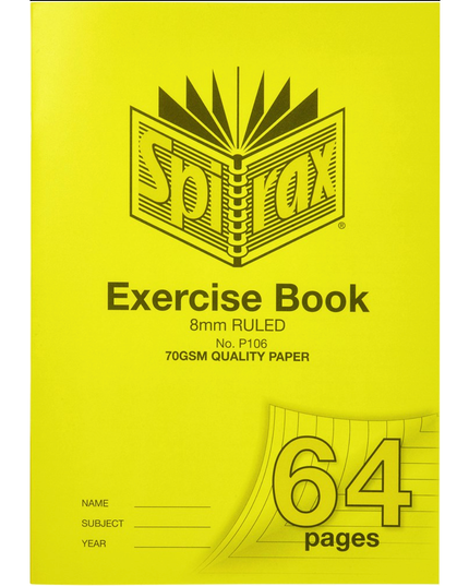 Spirax P106 Exercise Book A4 64 Page 8mm