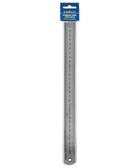 CELCO RULER STAINLESS STEEL METRIC 300MM