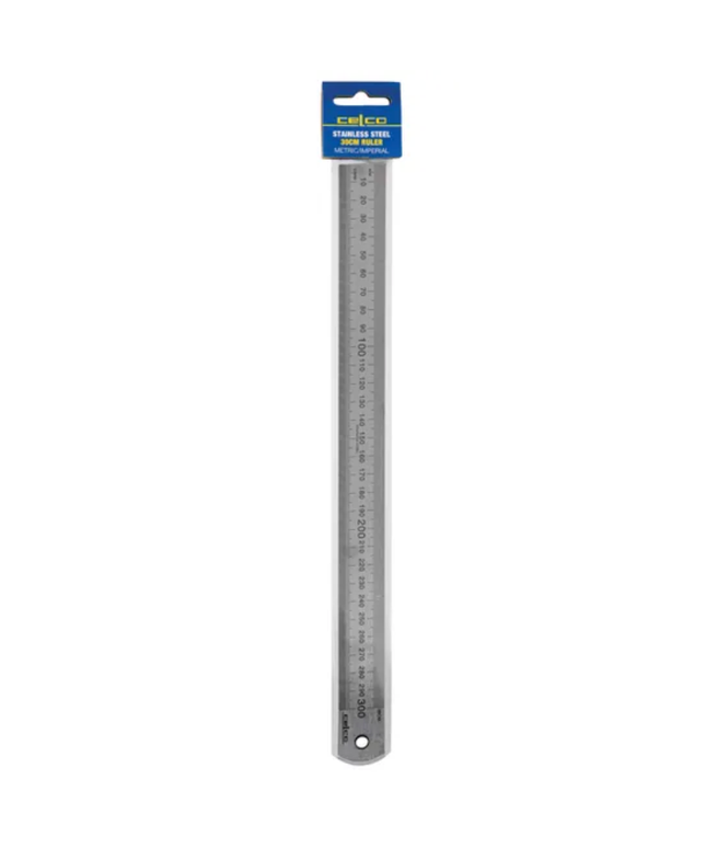 CELCO RULER STAINLESS STEEL METRIC 300MM