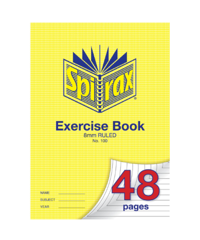 Spirax 100 Exercise Book A4 48 Page 8mm