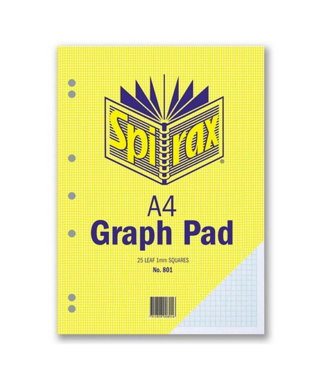 Spirax 801 Graph Pad 1mm A4 25 Leaf