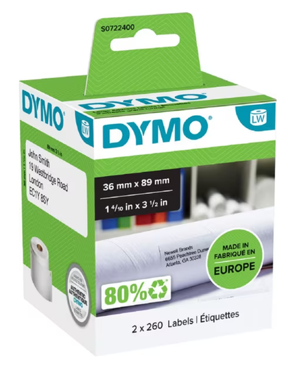 DYMO LabelWriter Large Address Labels (36mm x 89mm)