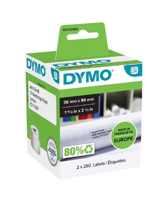 DYMO LabelWriter Large Address Labels (36mm x 89mm)