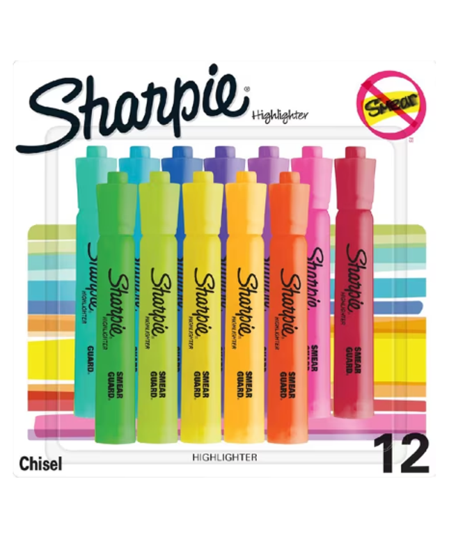 Sharpie Tank Highlighters Assorted 12 Pack