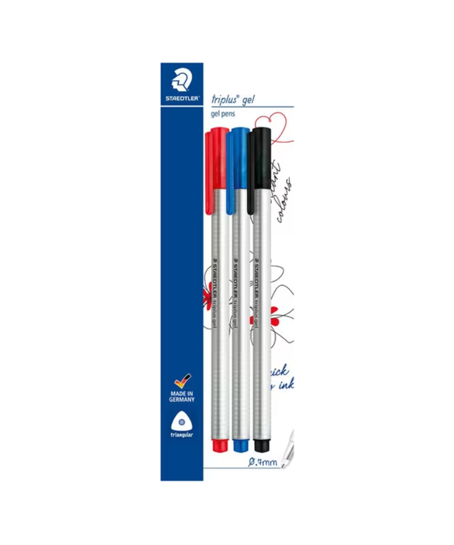 Staedtler Triplus Gel Pens 0.7mm Assorted 3 Pack