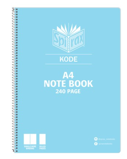 Spirax Kode A4 Notebook 240pg (Assorted Colours)