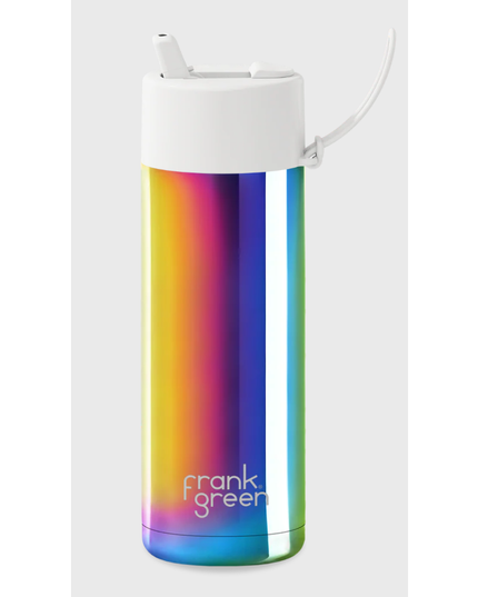 Frank Green 595mL Stainless Steel Ceramic Reusable Bottle with Flip Straw Lid
