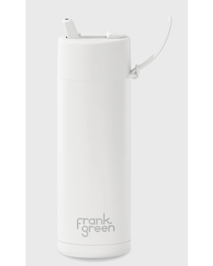 Frank Green 595mL Stainless Steel Ceramic Reusable Bottle with Flip Straw Lid