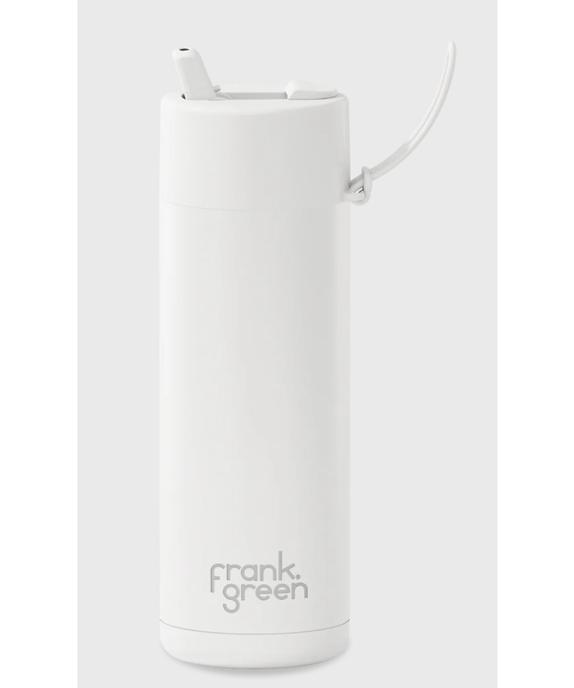 Frank Green 595mL Stainless Steel Ceramic Reusable Bottle with Flip Straw Lid