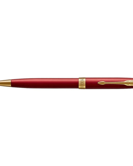 Parker Sonnet Red Lacquer Gold Trim Ballpoint Pen
