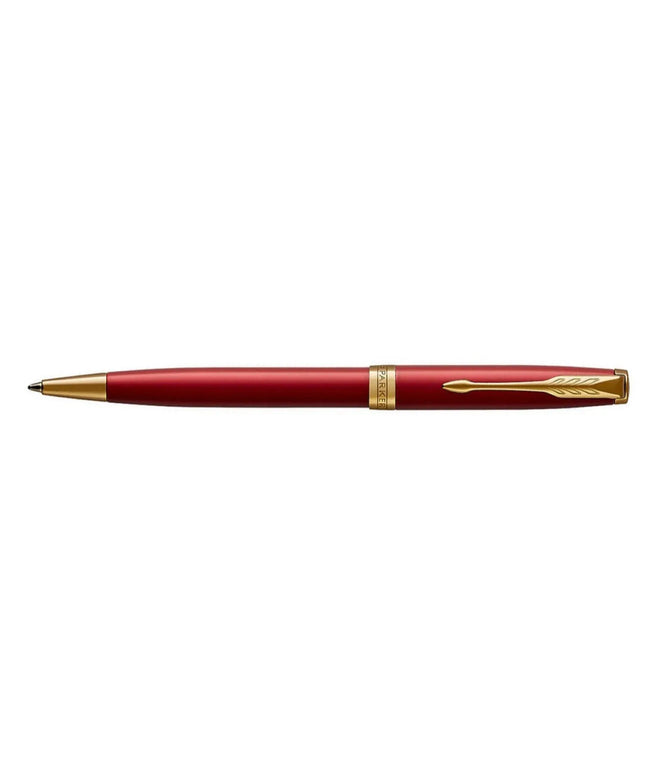 Parker Sonnet Red Lacquer Gold Trim Ballpoint Pen