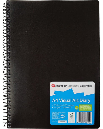 Micador Mix Amazing Essentials Visual Art Diary A4 Black