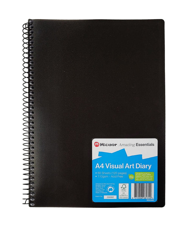 Micador Mix Amazing Essentials Visual Art Diary A4 Black