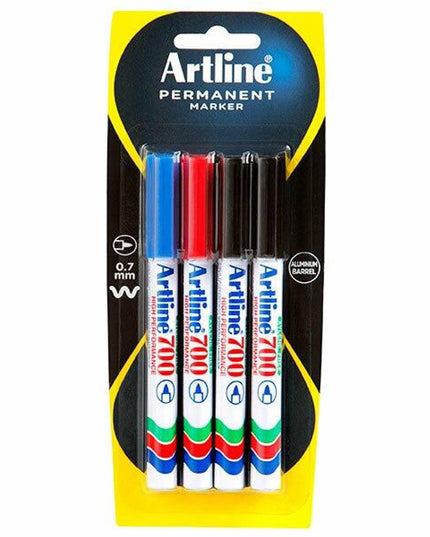 Artline 700 Permanent Marker Assorted 4 Pack