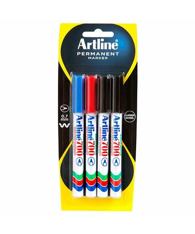 Artline 700 Permanent Marker Assorted 4 Pack