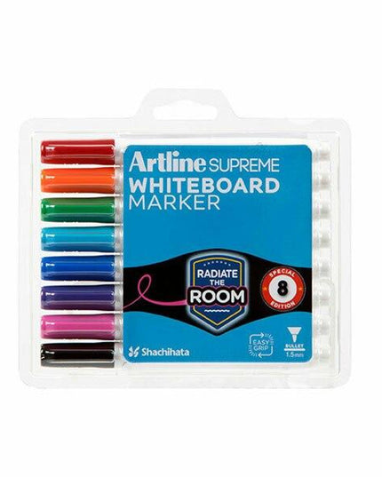 Artline Supreme Whiteboard Markers Bullet Assorted 8 Pack