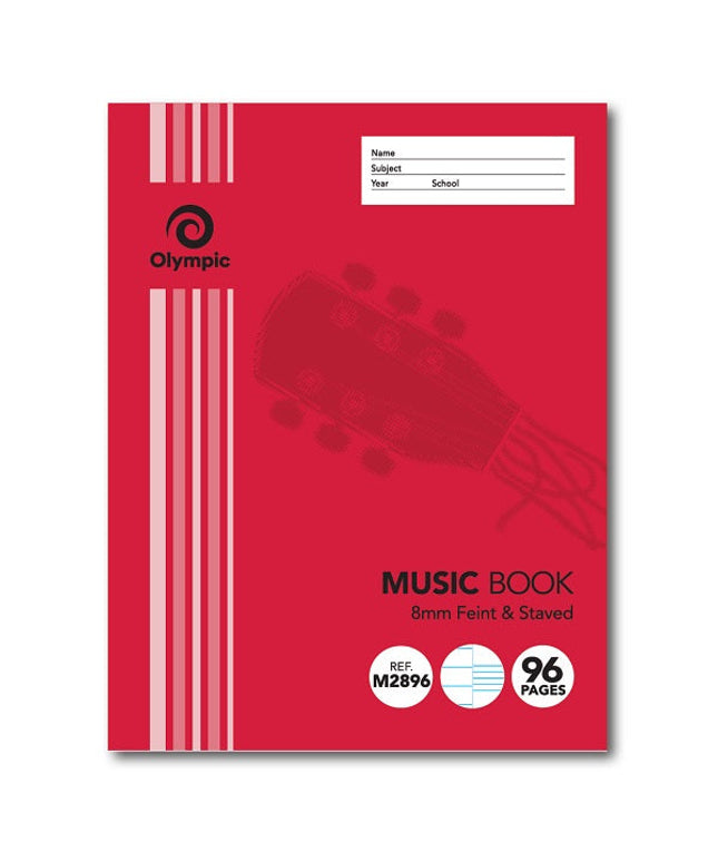 Olympic M2896 Music Book 8MM Stave 96 Page (225x175mm)