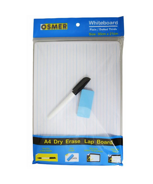 Osmer Student Whiteboard Kit A4 Double Sided - Plain and Dotted Thirds