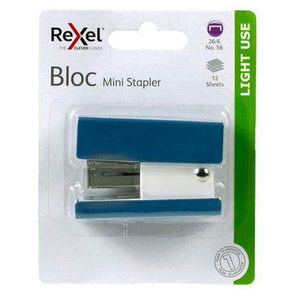 Rexel Stapler Mini Bloc Blue