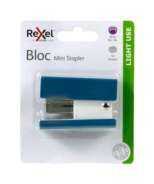 Rexel Stapler Mini Bloc Blue