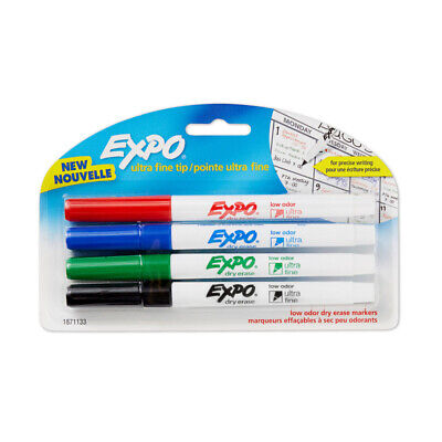 Expo Ultra Fine Whiteboard Markers Assorted 4 Pack