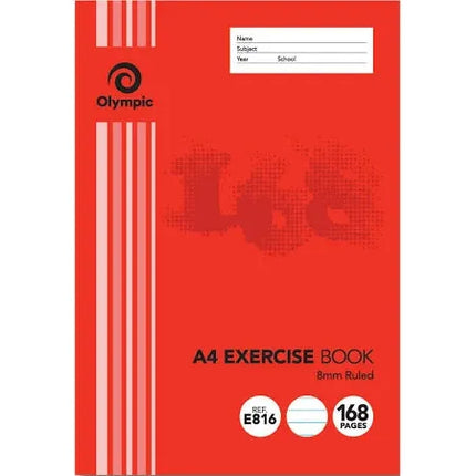 Olympic Exercise Book A4 168 Pages 8mm Ruled