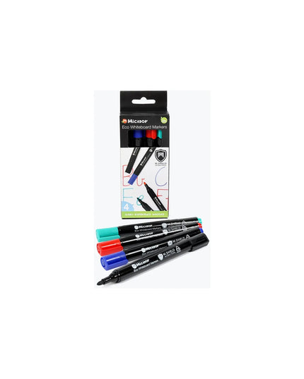 Micador M.Shield Eco Whiteboard Marker 4 Pack Assorted
